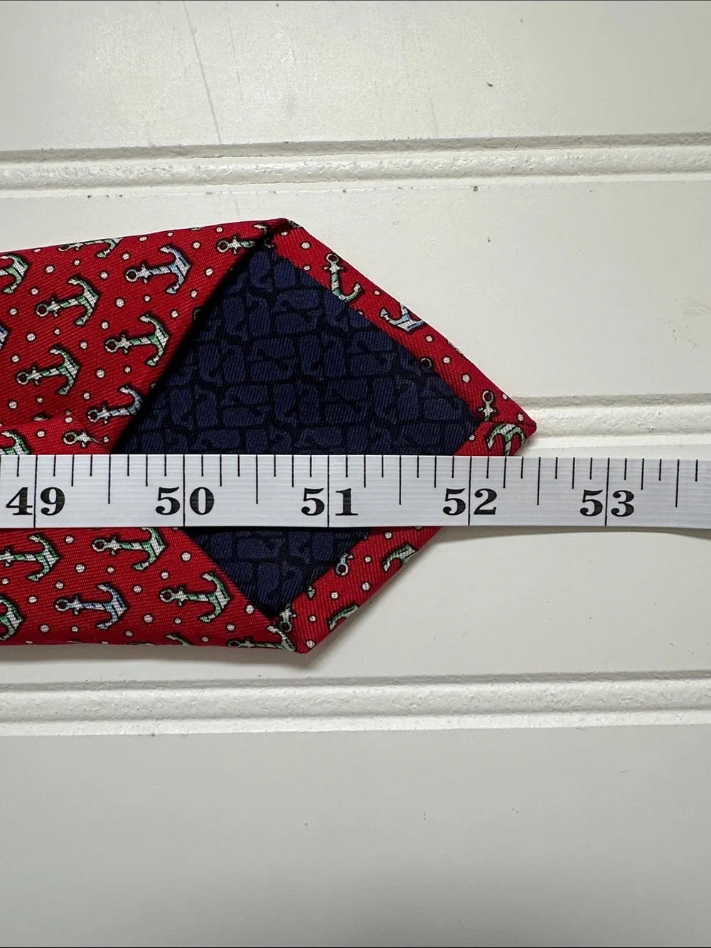 Vineyard Vines Red Christmas Tie w/ Anchors